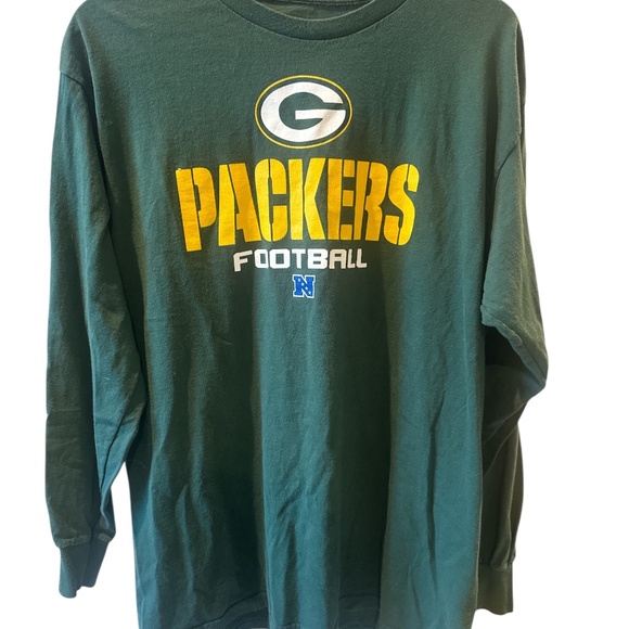 Team Apparel Mens L Green Bay Packers Cotton Long Sleeve Crew Neck Tee Shirt - Picture 2 of 6